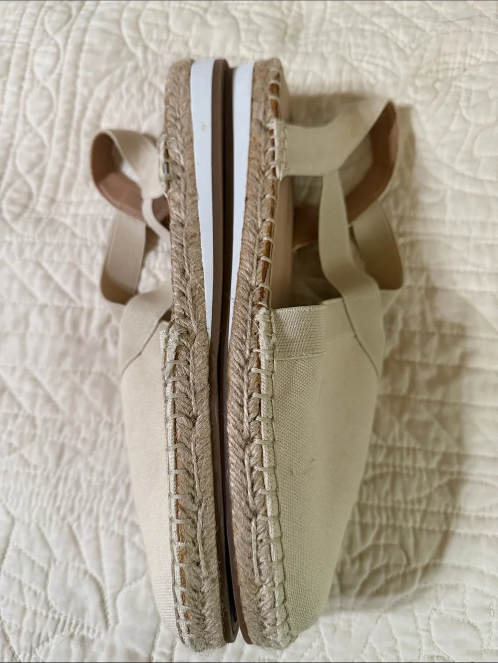 Lucky Brand Beige Canvas Slingback Espadrilles